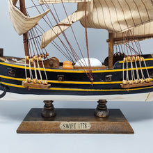 Load image into Gallery viewer, 1970s Astonishing Swift 1778 Model Ship. Handmade. Made in England. Madinteriorart by Maden
