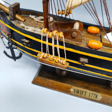 Load image into Gallery viewer, 1970s Astonishing Swift 1778 Model Ship. Handmade. Made in England. Madinteriorart by Maden
