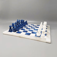 Load image into Gallery viewer, 1970s Elegant Blue and White Chess Set in Volterra Alabaster Handmade. Made in Italy - Madinteriorart by Maden
