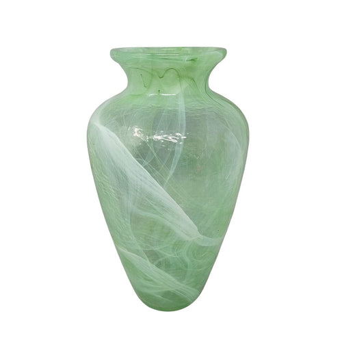 1970s Exquisited Handcrafted Green Vase by Michielotto in Murano Glass. Madinteriorart by Maden