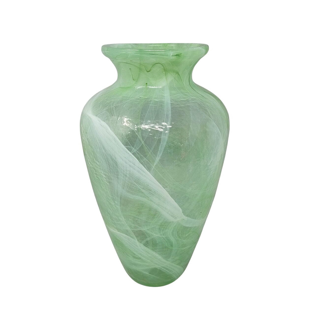 1970s Exquisited Handcrafted Green Vase by Michielotto in Murano Glass. Madinteriorart by Maden
