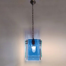 Load image into Gallery viewer, 1970s Gorgeous Blue and Green Pendant Lamp by Veca. Made in Italy Madinteriorart by Maden
