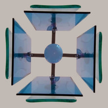 Load image into Gallery viewer, 1970s Gorgeous Blue and Green Pendant Lamp by Veca. Made in Italy Madinteriorart by Maden
