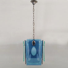 Load image into Gallery viewer, 1970s Gorgeous Blue and Green Pendant Lamp by Veca. Made in Italy Madinteriorart by Maden
