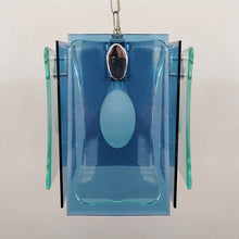 Load image into Gallery viewer, 1970s Gorgeous Blue and Green Pendant Lamp by Veca. Made in Italy Madinteriorart by Maden
