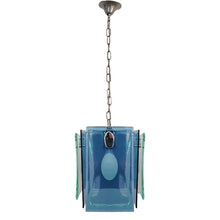 Load image into Gallery viewer, 1970s Gorgeous Blue and Green Pendant Lamp by Veca. Made in Italy Madinteriorart by Maden
