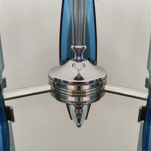 1970s Gorgeous Blue and Smoked Glass Pendant Lamp by Veca. Made in Italy Madinteriorart by Maden