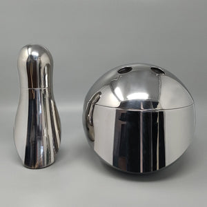 1970s Gorgeous "Bowling" Cocktail Shaker With Ice Bucket Tauma by Guzzini. Made in Italy Madinteriorart by Maden