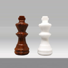 Load image into Gallery viewer, 1970s Gorgeous Brown and White Chess Set in Volterra Alabaster Handmade Made in Italy Madinteriorart by Maden
