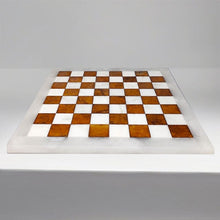 Load image into Gallery viewer, 1970s Gorgeous Brown and White Chess Set in Volterra Alabaster Handmade Made in Italy Madinteriorart by Maden
