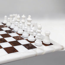 Load image into Gallery viewer, 1970s Gorgeous Brown and White Chess Set in Volterra Alabaster Handmade. Made in Italy Madinteriorart by Maden
