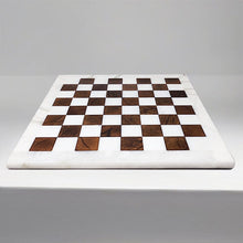 Load image into Gallery viewer, 1970s Gorgeous Brown and White Chess Set in Volterra Alabaster Handmade. Made in Italy Madinteriorart by Maden
