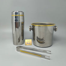 Load image into Gallery viewer, 1970s Gorgeous Cocktail Shaker in Gold 24K and Stainless Steel With Ice Bucket by Mepra. Made in Italy Madinteriorart by Maden
