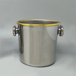 1970s Gorgeous Cocktail Shaker in Gold 24K and Stainless Steel With Ice Bucket by Mepra. Made in Italy Madinteriorart by Maden