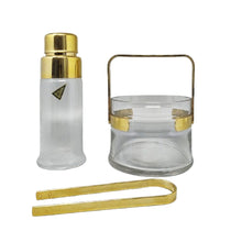 Load image into Gallery viewer, 1970s Gorgeous Cocktail Shaker With Ice Bucket by Dorval in Gold plate 24K and Crystal. Made in Italy Madinteriorart by Maden
