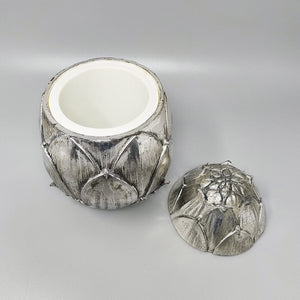 1970s Gorgeous ice bucket "Artichoke" silver plated by Mauro Manetti for Fonderia d'Arte Firenze. Madinteriorart by Maden