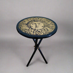 1970s Gorgeous Table By Piero Fornasetti Depicting "Sun King" (Louis XIV). Made in Italy Madinteriorart by Maden