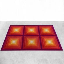 Load image into Gallery viewer, 1970s Gorgeous Verner Panton Style "Quadrat" Geometric Op Art Rug. Made in England Madinteriorart by Maden
