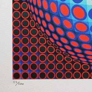1970s Gorgeous Victor Vasarely Op Art Limited Edition Lithograph Madinteriorart by Maden