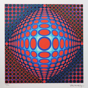 1970s Gorgeous Victor Vasarely Op Art Limited Edition Lithograph Madinteriorart by Maden