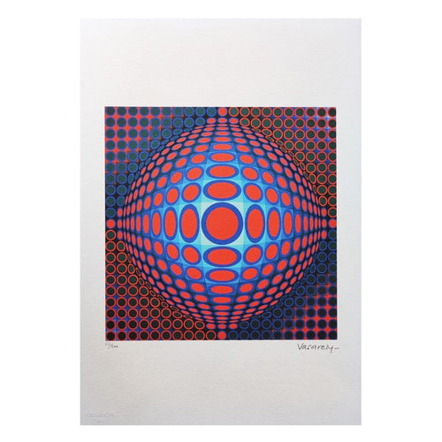 1970s Gorgeous Victor Vasarely Op Art Limited Edition Lithograph Madinteriorart by Maden
