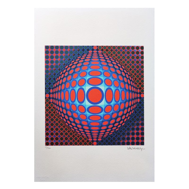 1970s Gorgeous Victor Vasarely Op Art Limited Edition Lithograph Madinteriorart by Maden