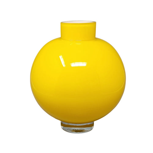 1970s Gorgeous Yellow Vase by Ind. Vetraria Valdarnese. Made in Italy Madinteriorart by Maden