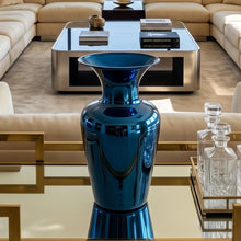 Load image into Gallery viewer, 1970s Italian Murano Blown Glass Blue Vase by Maestro del Vetro. Madinteriorart by Maden
