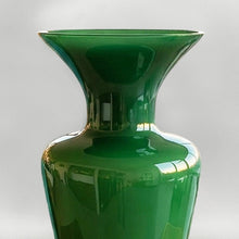Load image into Gallery viewer, 1970s Italian Murano Blown Glass Emerald Green Vase by Maestro del Vetro. Madinteriorart by Maden
