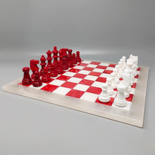 Load image into Gallery viewer, 1970s Italian Volterra Alabaster Chess Set – Rare in Red &amp; White. Made in Italy Madinteriorart by Maden
