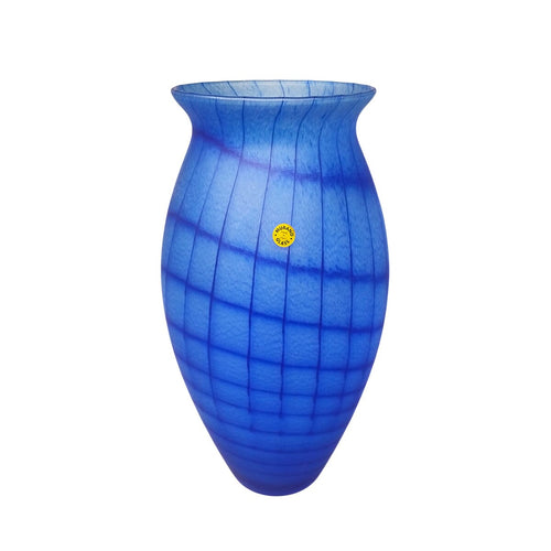 1970s Luxury Blue Handrafted Vase in Murano Glass by Artelinea. Made in Italy Madinteriorart by Maden