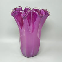 Load image into Gallery viewer, 1970s Michielotto Magenta-Pink Fazzoletto Murano Glass Vase. Madinteriorart by Maden
