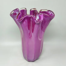 Load image into Gallery viewer, 1970s Michielotto Magenta-Pink Fazzoletto Murano Glass Vase. Madinteriorart by Maden
