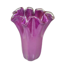 Load image into Gallery viewer, 1970s Michielotto Magenta-Pink Fazzoletto Murano Glass Vase. Madinteriorart by Maden
