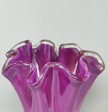 Load image into Gallery viewer, 1970s Michielotto Magenta-Pink Fazzoletto Murano Glass Vase. Madinteriorart by Maden
