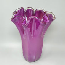 Load image into Gallery viewer, 1970s Michielotto Magenta-Pink Fazzoletto Murano Glass Vase. Madinteriorart by Maden
