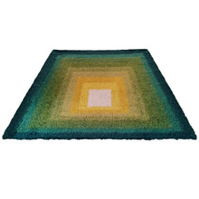 Load image into Gallery viewer, 1970s Mid-Century Modern "Homage to the Square" Shag Rug – Geometric Op-Art Textile / Wall Tapestry tappeto Madinteriorart by Maden
