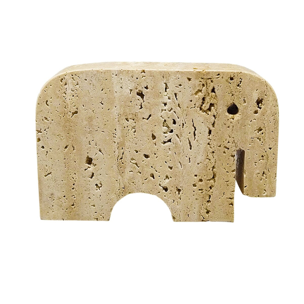 1970s Original Travertine Elephant Sculpture by Enzo Mari for F.lli Mannelli Madinteriorart by Maden