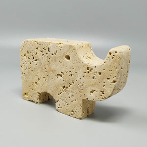 1970s Original Travertine Rhinoceros Sculpture by Enzo Mari for F.lli Mannelli Madinteriorart by Maden