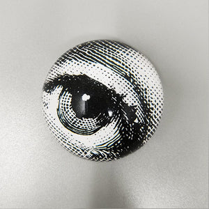 1970s Piero Fornasetti Astonishing Crystal Paperweight Sphere . Made in Italy Madinteriorartshop by Maden