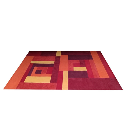 1970s Stunning Geometric Space Age Rug in Wool. Made in Italy Madinteriorart by Maden