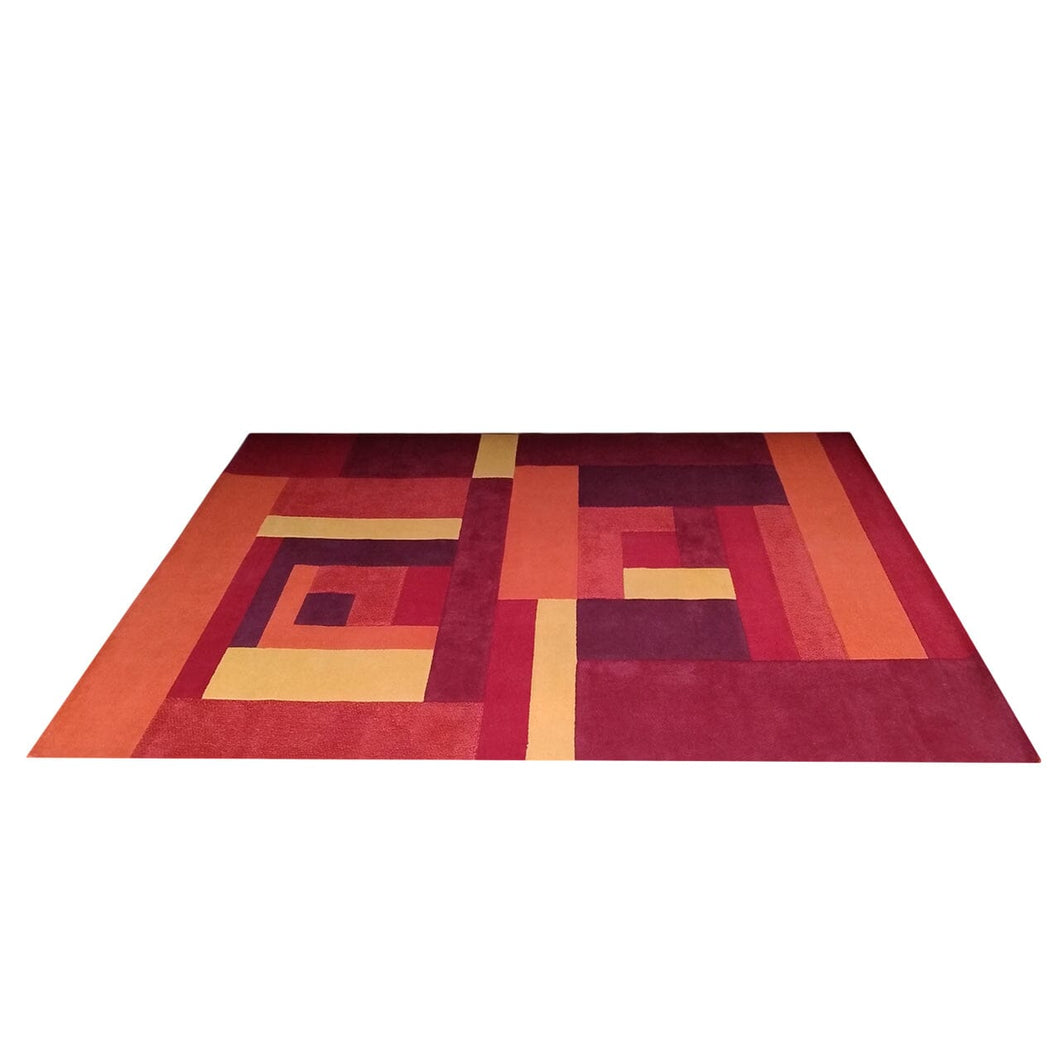 1970s Stunning Geometric Space Age Rug in Wool. Made in Italy Madinteriorart by Maden