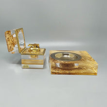 Load image into Gallery viewer, 1970s Stunning Smoking Set by Stilform in Lucite and Brass Galvanized Gold 24K. Made in Italy Madinteriorart by Maden
