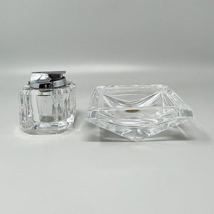 1970s Stunning Smoking Set in Crystal By Cristal D'Arques. Made in France. Madinteriorart by Maden
