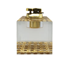 Load image into Gallery viewer, 1970s Stunning Table Lighter in Vienna Straw By Geolel. Made in Italy Madinteriorart by Maden
