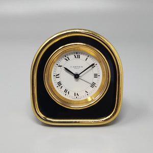 1980s Cartier Art Deco Style Alarm Clock 24K Gold Plated. Made in Swiss Madinteriorart by Maden
