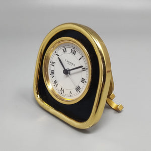 1980s Cartier Art Deco Style Alarm Clock 24K Gold Plated. Made in Swiss Madinteriorart by Maden