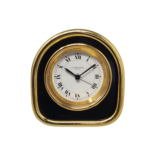 1980s Cartier Art Deco Style Alarm Clock 24K Gold Plated. Made in Swiss Madinteriorart by Maden