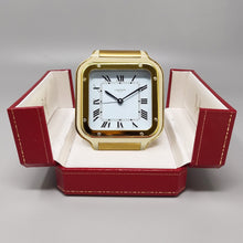 Load image into Gallery viewer, 1980s Cartier Santos Pendulette Alarm Clock. Made in Swiss Madinteriorart by Maden
