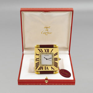 1980s Gorgeous Cartier Alarm Clock Pendulette. Made in Swiss (Copia) Madinteriorart by Maden